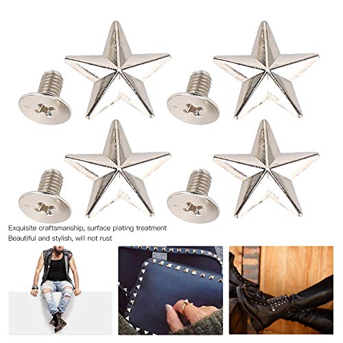 30 Sets Star Studs Star Rivets Screw Zinc Alloy 14Mm Star Studs And Spikes Metal Leather-Craft Diy For Shoes Bags Clothing Decoration(Silver) #TOP3