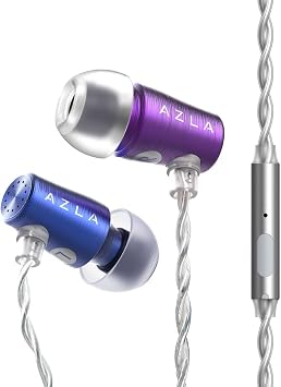 AZLA AZEL GEN 3 Gaming Earbuds with Mic Award-Winning IEMs Tuned for FPS Games Compatible with PS5, Xbox, PC Positional Audio & Clear Voice Chat Wired Gaming Headset for Gamers Purple Blue