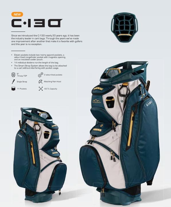 Amazon.com : Sun Mountain Men's C130 Lightweight Cart Golf Bag, 14