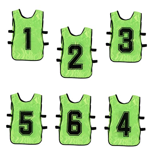 6St Barntröja Atletisk Linne Barn Fotboll Gul Tröja Mesh Pinnies Ungdom Gul Scrimmage Väst Fotboll Träningsväst Träningströja Väst Öppen Sida Grön Träningsvästar Fotboll Nummer