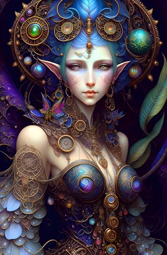 Elfe Steampunk poster toile SERENDIPITP 58 x 90 cm pour salon et bureau vintage