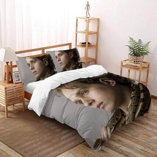 Housse de couette double serpent en microfibre imprimé 3D avec ses taies - 2