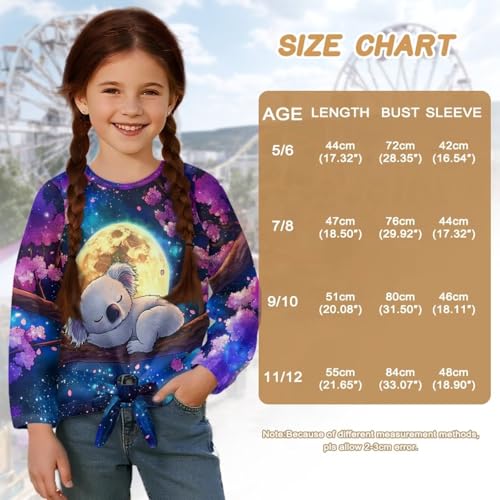 Trendy Shirts for Girls 5-12 Years Long Sleeve Tie Shirt Cute Fall Clothes for Kids3