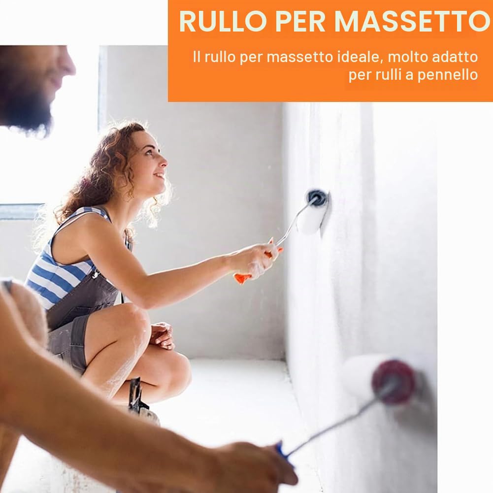 Rullo Frangibolle,Rullo Pavimento Adatto,Spazzola Pavimento da Parete in Cemento per l'antischiuma Durante la Costruzione di Cemento Autolivellante,Lunghezza 22 cm,Altezza Denti 11 mm