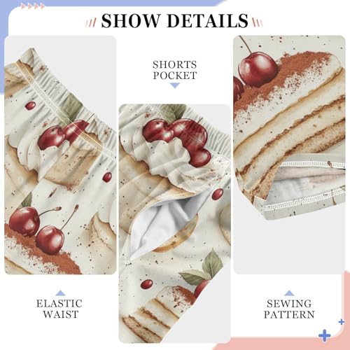 Pajama Bottoms, Pajamas Long Pant Cherry Desserts Lounge Wear Casual Sleep Pants Soft Pjs Sleepwear4
