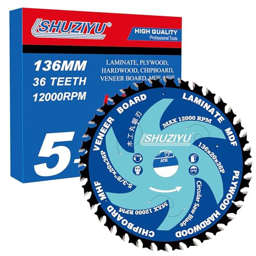 SHUZIYU 136x20 36T Kreissägeblatt für die Holzbearbeitung, Sägeblatt für Holz.