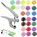 OUNONA 360pcs T5 Snap Button Plastic with Snaps Pliers and Organizer Storage Containers