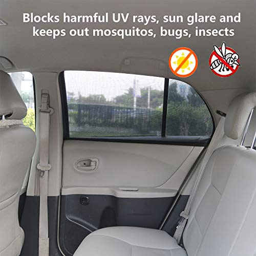 iMounTEK Universal Car Truck SUV Rear Side Window Premium Sun Shade. UV Rays & Glare Protection, See Through Mesh, Keeps Mosquitoes Out, Protects Upholstery/Baby/Adult/Pet & Keeps Vehicle Cool- 2 PACK - Thumbnail 7