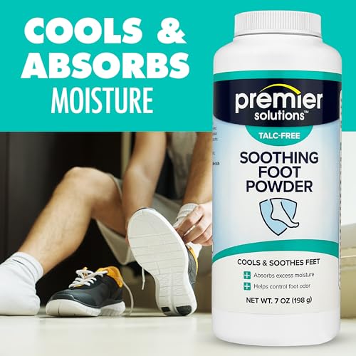 Premier Solutions™ Talc-Free Soothing Foot Powder, Odor Control and Itch Relief, 7 Ounces (Pack of 3)
