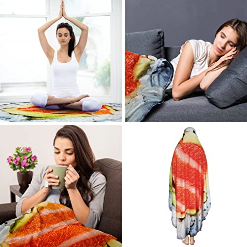 Oswpzor Giant Sushi Blanket Funny Round Food Blankets Soft Novelty For Kids Family And Friends Adults Applicable To Indoors Outdoors Travel 71 Inch #TOP5