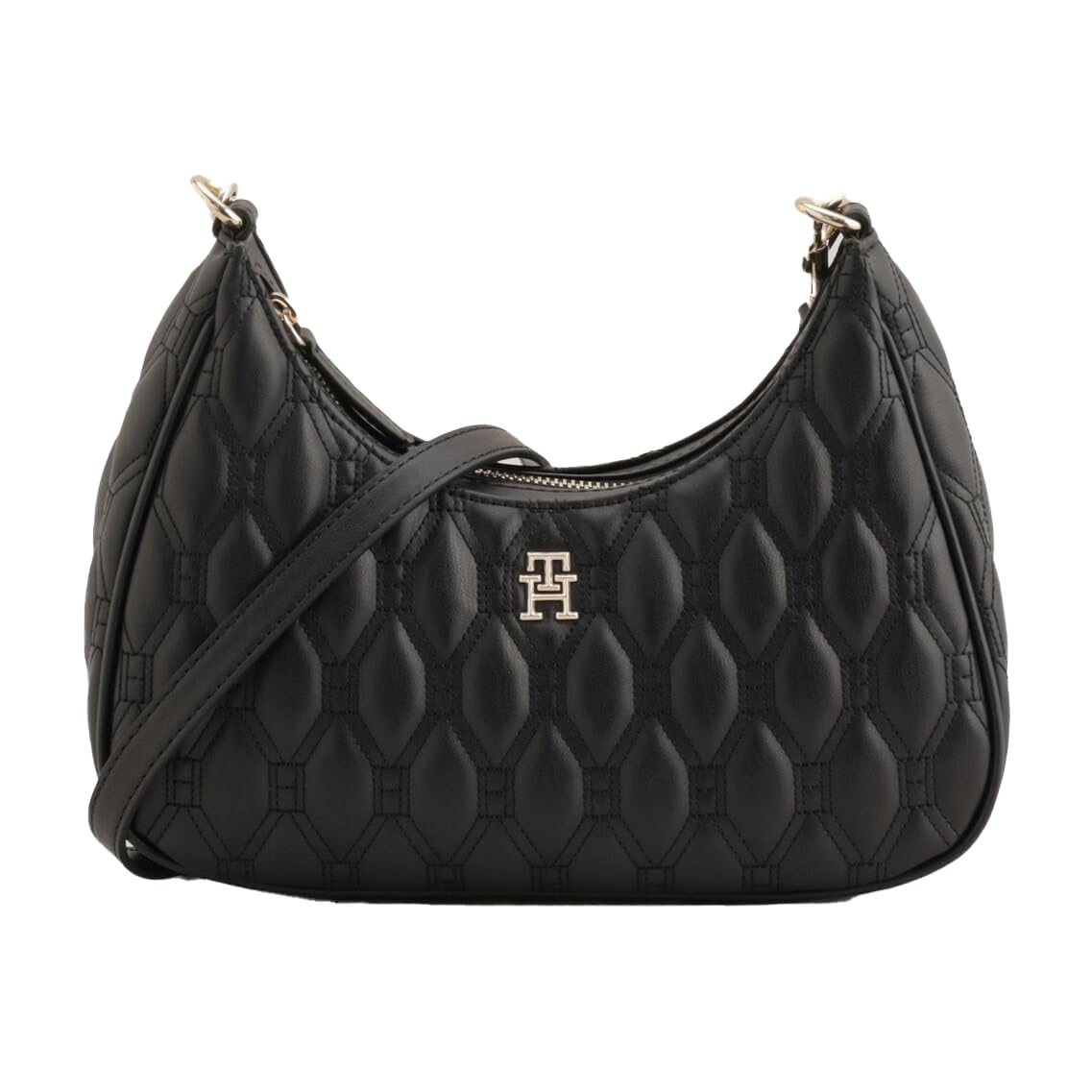 【新品】トミーヒルフィガー　キルティング　黒メッセンジャー　ロゴ 新品】トミーヒルフィガー キルティング 黒メッセンジャー ロゴ TOMMY