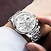 OLEVS Sliver Watches for Men Mens Silver Watch Men's Wrist Watches Sliver Stainless Steel for Men Big face Watch for Male Dress Waterproof Diamond Relojes para Hombres
