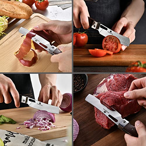 ZhengSheng Folding Chef Knife 4.8" Sharp 440A Stainless Steel Blade Wooden Handle Pocket Foldable Japanese Style Kitchen Knife for Outdoor Camping Cooking by ZhengSheng - Image 5