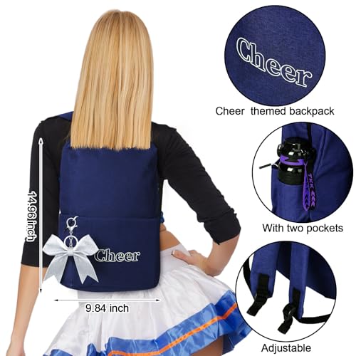 3 Set Cheer Backpack with Bow Keychain 3 Cheer Bag 3 Keychains Bulk for Cheerleaders Gifts Women2