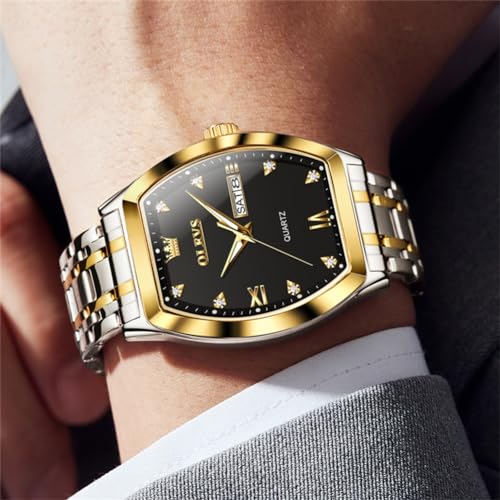 OLEVS Mens Watches Luxury Business Analog Quartz Watches for Men with Stainless Steel Dress Date Waterproof Luminous Wrist Watches3