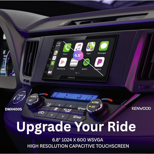 Image of KENWOOD DMX400S 6.8 inch Capacitive Touchscreen Digital Multimedia Receiver - Wired Apple CarPlay, Android Auto, Built in Bluetooth, Double DIN, Rear Camera Input, 13-Band EQ