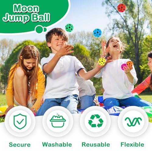 NVIYAM 8 Stück Moon Ball - Hohe, springender 7cm Spaceball, leicht zu greifen und zu fangen, galaxy mit knallendem Geräusch, lava springtoy