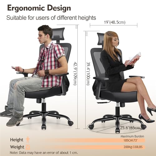 Save 60% on FelixKing Ergonomic Mesh Office Chair with Adjustable Support - Image 2