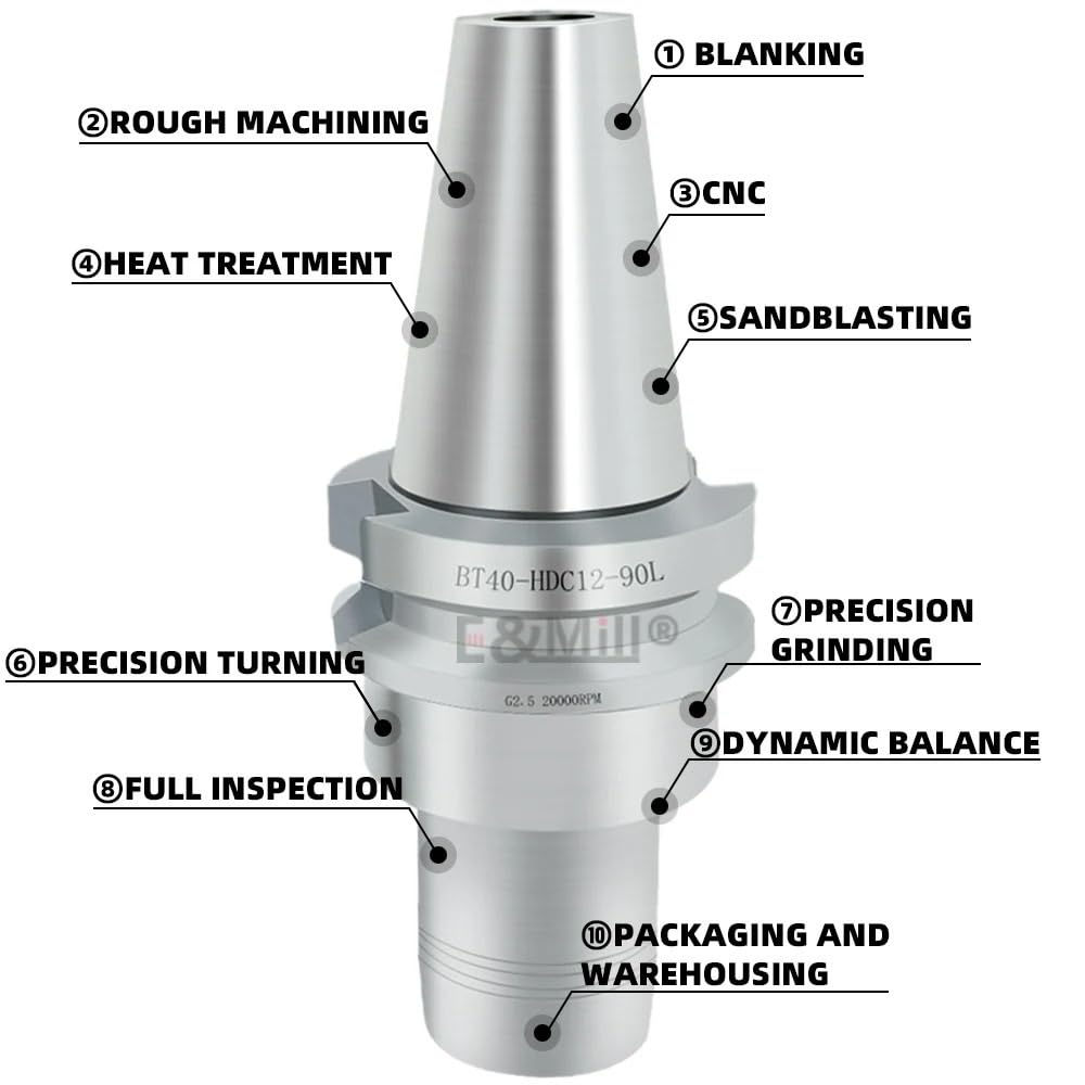 Porte-outil hydraulique haute précision BT30 BT40 for centre d'usinage 1 pièces(BT30-PHC10-90L)