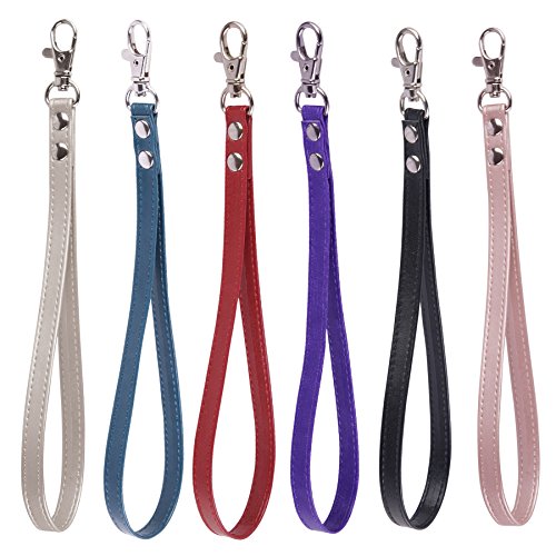 Hand Wrist Straps,Arae PU Leather [with Lock] for Cellphones/Cameras/USB Drives/Keychains/ID Name Tag Holders,6pcs