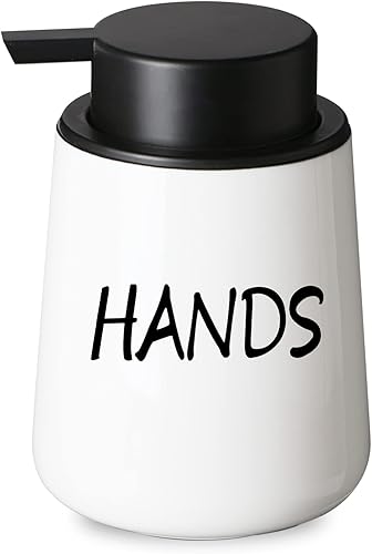 Miniatura 1 de LEETOYI Dispensador de jabón para platos de cerámica con bomba. Dispensador de jabón de manos, bomba de jabón para platos de 12 onzas para baño