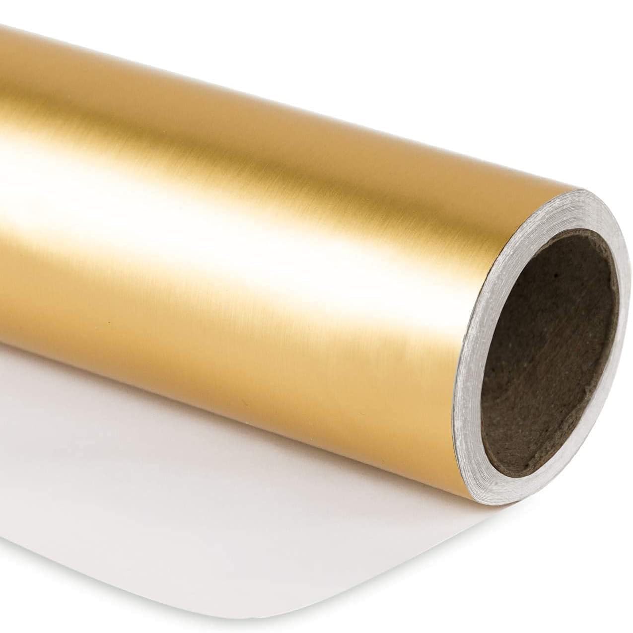 Gold Wrapping Paper Roll Metallic Foil Solid Color Wrap for Christmas Wedding Birthday Valentines Day Baby Shower ﻿