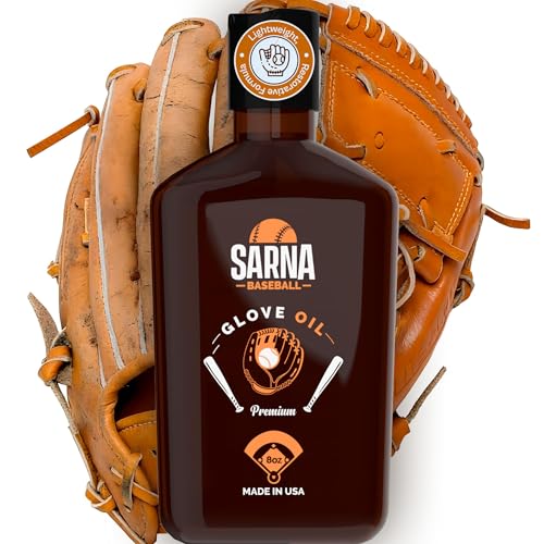 SARNA BASEBALL Glove Oil, 8 Oz – Break in Faster & Soften Leather Without Grease – Lanolin-Based Formula Helps Prevent Deterioration – Leather Oil for Gloves & Mitts Made in USA