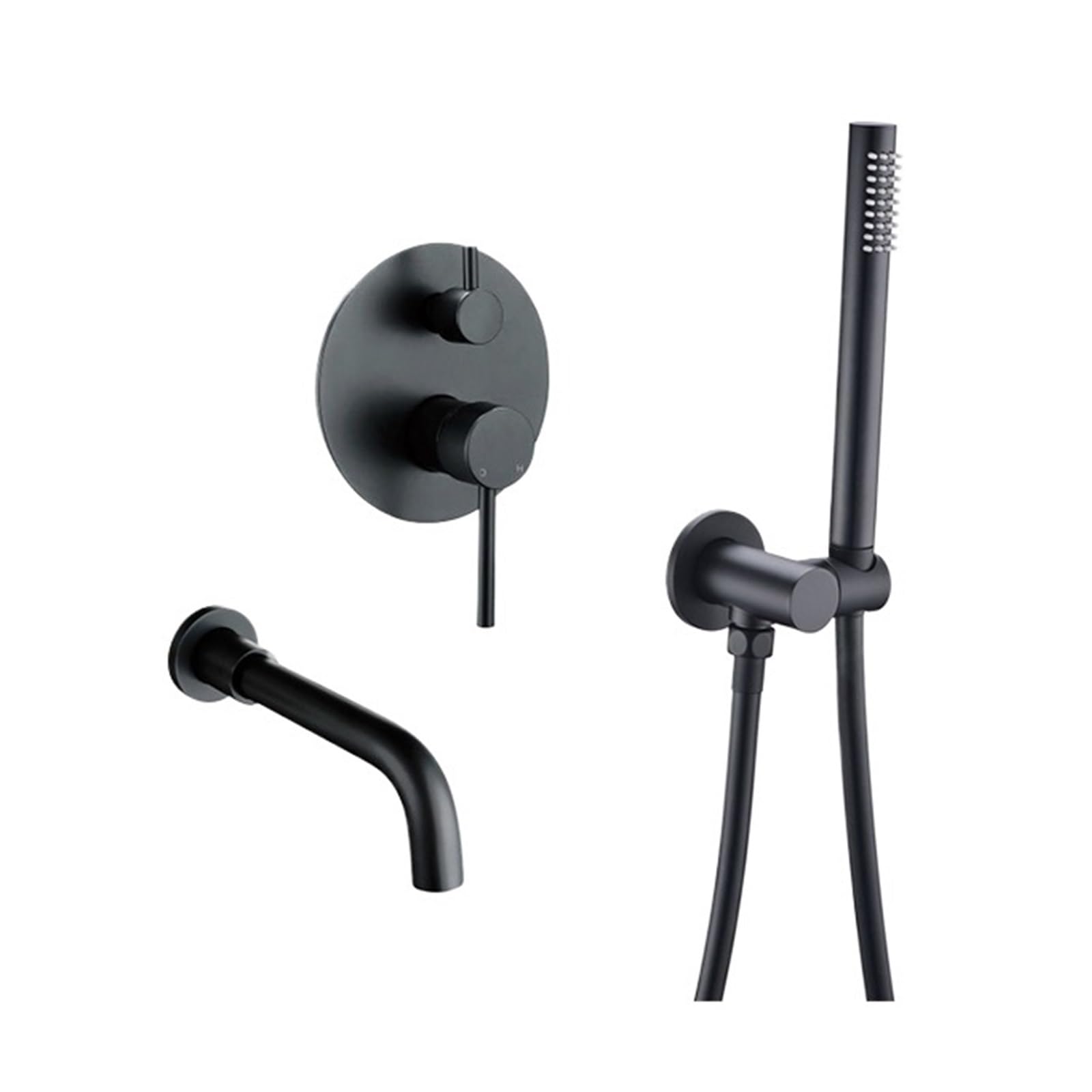Mitigeur chaud et froid 2 voies noir mat avec douchette 210mm