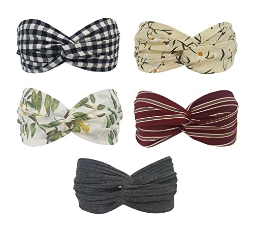 5 Pack Headbands Headwrap Hair Band Elastics Hair Accessories For Women Girl (F68)