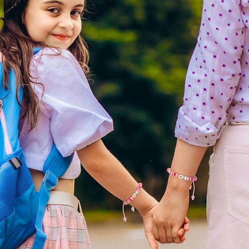 Image of EOBOH Back to School Supplies, Back to School Bracelet Mommy and Me, Prek Matching Wish Bracelets Set, Adjustable Bracelet for Boys Girls Gifts Stuff Bulk