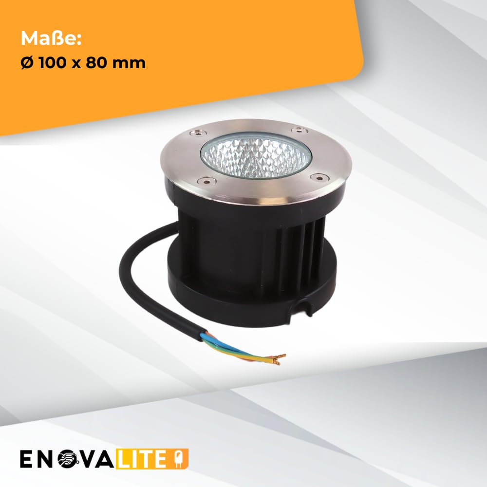 6er Set LED Bodeneinbaustrahler 7W 490lm 3000K Warmweiß - Ø 100x80mm - IP67 - Edelstahl und Aluminium - befahrbar bis 2t - 230V Bodeneinbauleuchte Außenleuchte Bodenspot