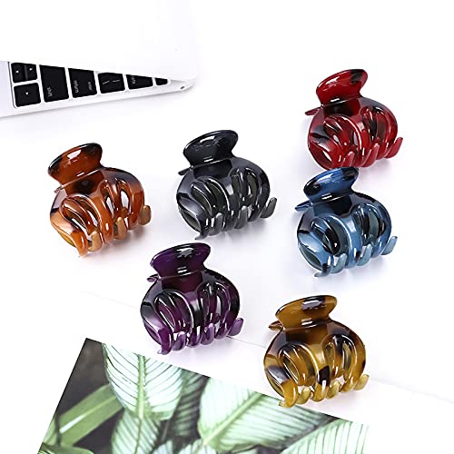 Big Claw Hair Clips Super Strong Hold Hair Claw Clips for Women Girls Thick Hair, 4 Rows of Claws Nonslip Hair Clips for Thin Hair, French Plastic Jaw Clips Octopus Clip for All Hair Types , 6 Packs