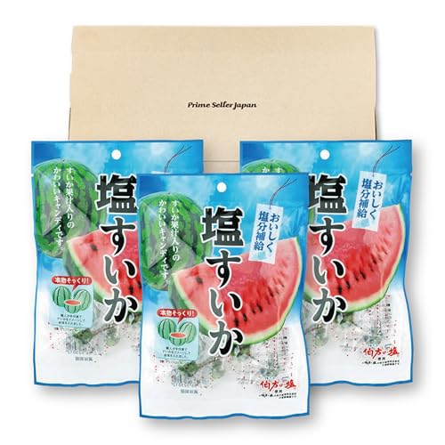 宮川製菓 塩すいか飴 63g ×3袋セット PSJBOX スイカ キャンディ 塩あめ 塩飴 塩分補給 熱中症対策