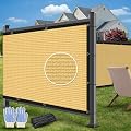 AOSION 6' x 50' Privacy Screen Fence, Heavy Duty 180 GSM Fencing Mesh Net Cover for Outdoor Wall Garden Yard Chain Link, – Easy Installation, UV-Resistant, Fence Privacy with Gloves & Zip Ties, Beige