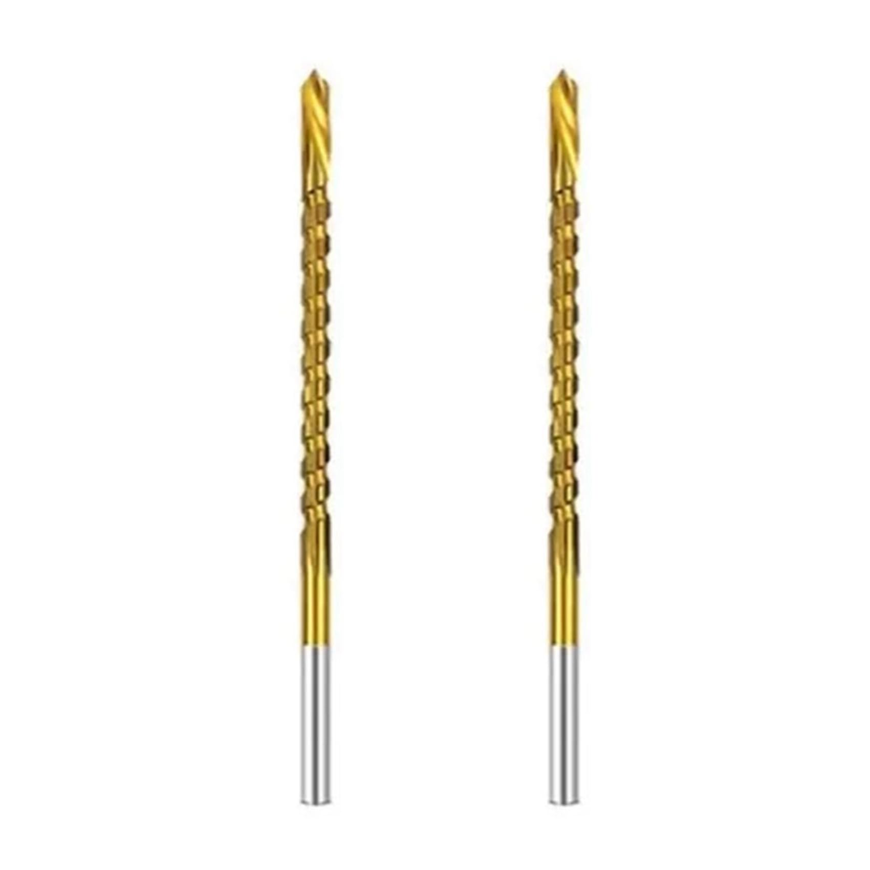 Jnchdghwa As Shown 2Pcs 3Mm Titanium Coated Drill Bit Spiral Jagged Saw Drill Bit Composite Drill Bit Twist Drill Bit