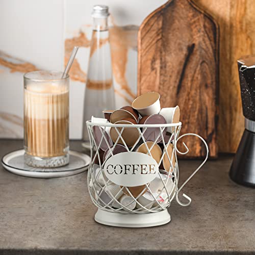 Treelen Coffee Pod Capsule Storage Holder For 35 K Cups Capacity K Cup Holder K Cup Organizer For Counter Coffee Bar And Coffee Table - White #TOP4
