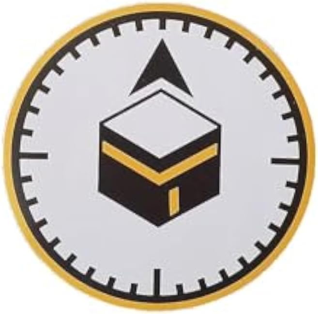 Qibla Direction for Praying - 3pcs Bundle of Vinyl Sticker Signage to indicate Qibla Direction, Vinyl Decal Stickers for Muslim Kaaba (ROUND, 06)