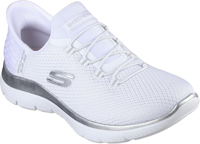 Skechers Summits Diamond Dream, Zapatillas Mujer, White, 41 EU Ancho