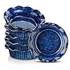 Vancasso mini pie pans set of 6 52 inch ceramic deep dish pie plates with ruffled edge for baking microwave oven safe blue  urban country home decor