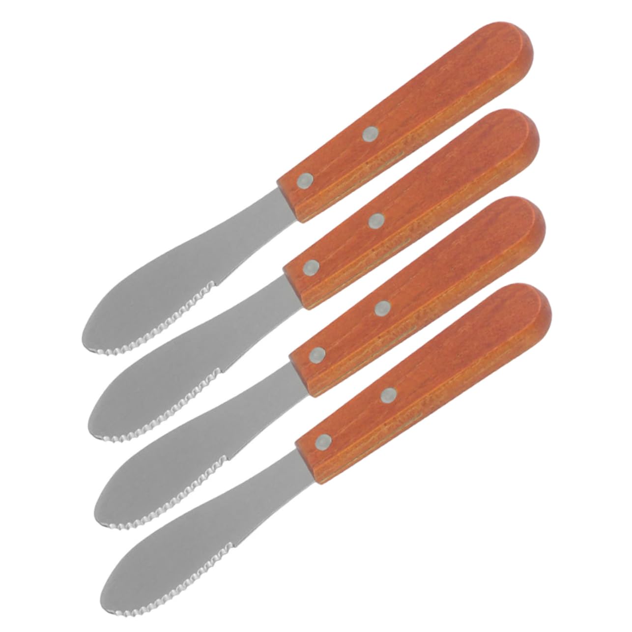 Cuchillos para untar mantequilla VALICLUD con mango ergonómico de madera pack de 4