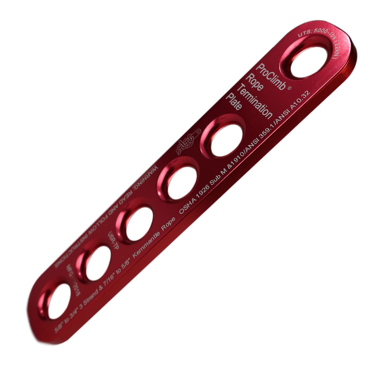 ProClimb 22 kN Rope Termination Plate – Aluminum Rigging Plate for 5/8