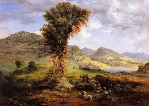 Cuadro en lienzo de George Inness La lluvia del sol para decoración de dormitorio 60x90cm