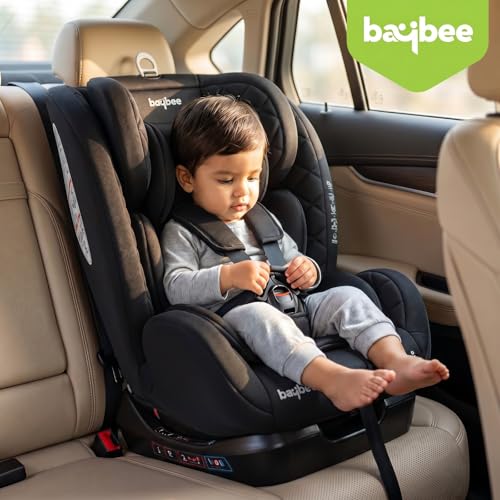 Image of Baybee Convertible Infant Car Seat for Baby 0 to 7 Years with 3 Position Recline, Headrest Height Adjustable | ECE R44 /04 Safety Certified | Travel Baby Car Seat for Toddlers Kids (Dark Black)