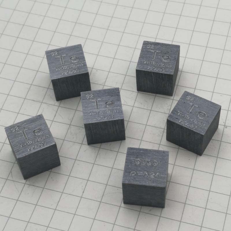 1 cubo de metal de telurio puro 99,99 % metal tallado, maravillosa colección de manualidades, 10 x 10 x 10 mm