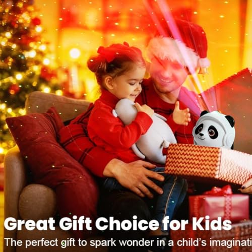 Image of One94Store Space Panda Star Projector Lamp with Bluetooth Speaker | Galaxy Night Light for Bedroom | Laser + LED Dual Light | Touch Control | USB Powered | Kids Night Lamp for Home Decor & Gifting