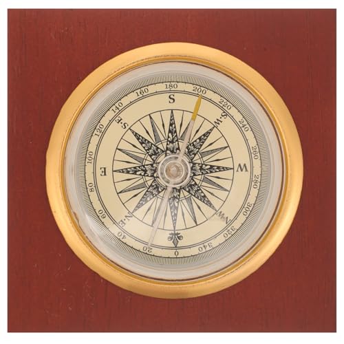 Brújula antigua china portátil de madera vintage para camping miniatura 1