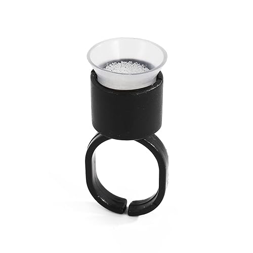Miniatura 6 de Vasos para anillos de tinta de tatuaje, 100 anillos de pegamento de pigmento microblading con tapas de copas de tinta de esponja, maquillaje