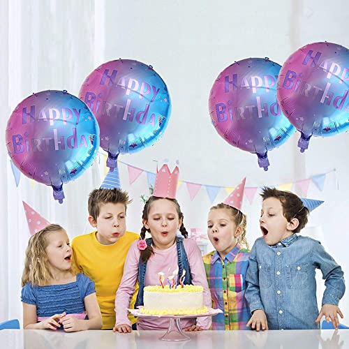 Image of AMFIN (Pack of 7) Theme Birthday Balloons /Happy Birthday foil Balloon /Birthday Foil Balloon /Blue Foil Balloons /Party Supplies Foil Birthday Balloons