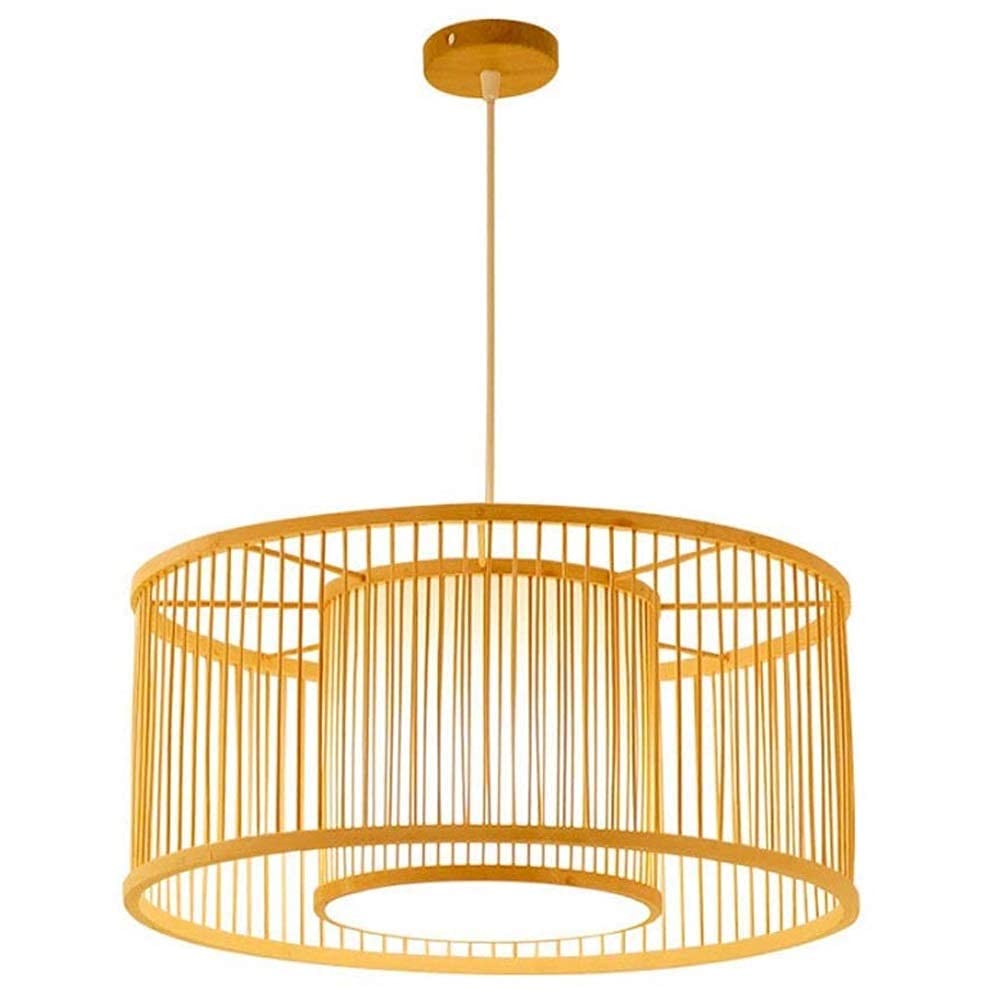 Lámpara de techo de bambú natural para iluminar y decorar salas de estar