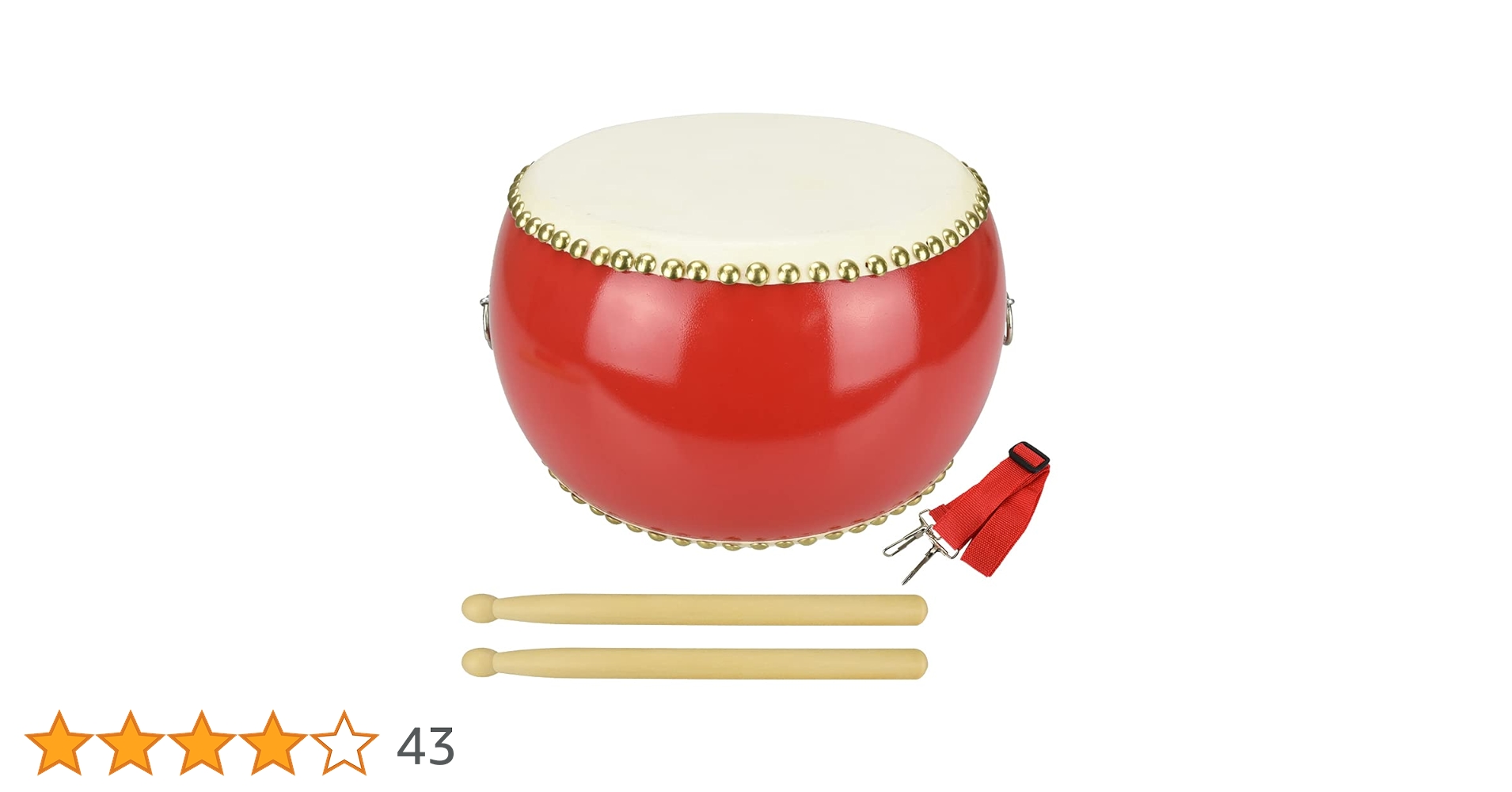 Amazon | 和太鼓 小太鼓 バチ2本 首掛けベルト付き 牛革使用